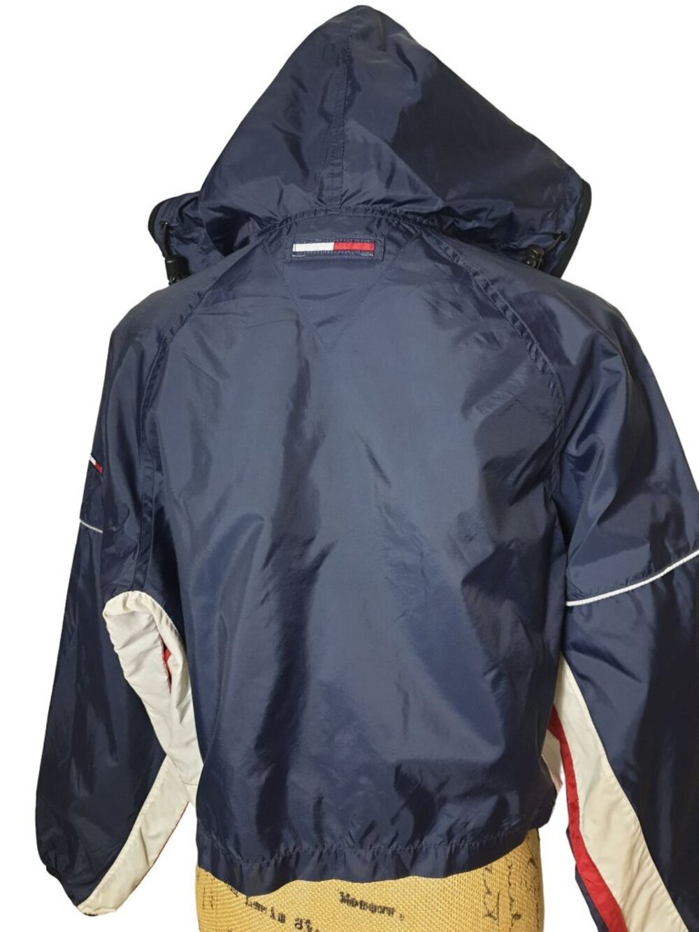 Tommy Hilfiger Womens S Cropped Windbreaker Jacket Navy Hooded Sporty Preppy - Picture 4 of 8